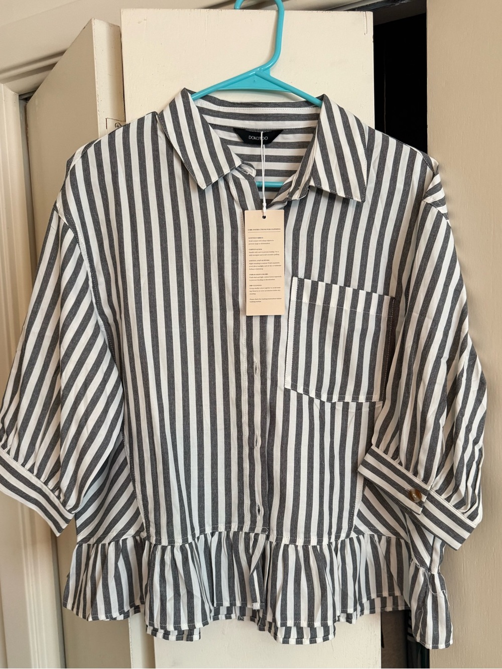 Striped Peplum Babydoll Top
